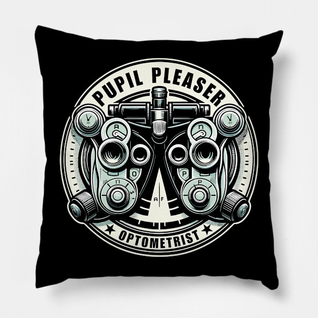 Funny Optometrist Pupil Pleaser Ophthalmoscope Optician Pillow by TeeShirt_Expressive