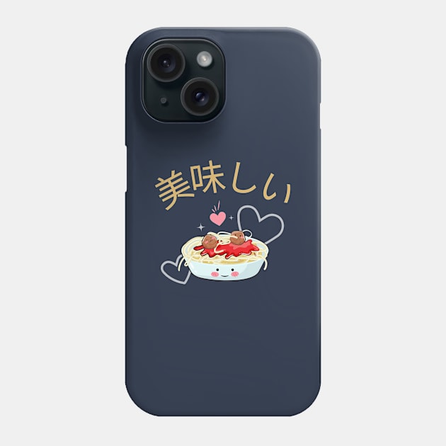 Delicious Meatball Pasta v1 Phone Case by CLPDesignLab