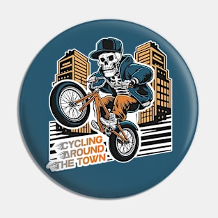 Skeleton - Cycling around the town Pin