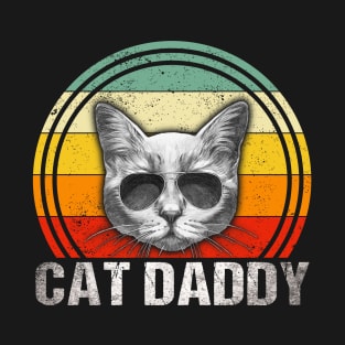 Cat Daddy Vintage Eighties Style Cat Retro Distressed T-Shirt