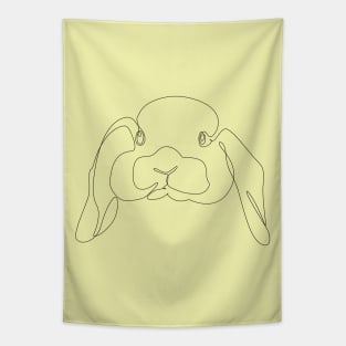 One Line Rabbit Tapestry