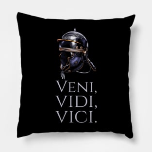 Veni Vidi Vici - Julius Caesar Quote - Roman Legion Helmet Pillow