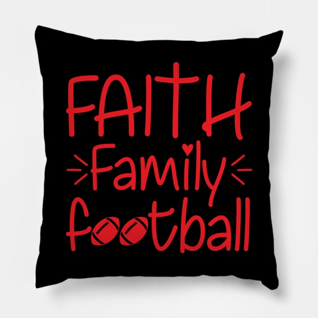 Faith family football Pillow by hatem