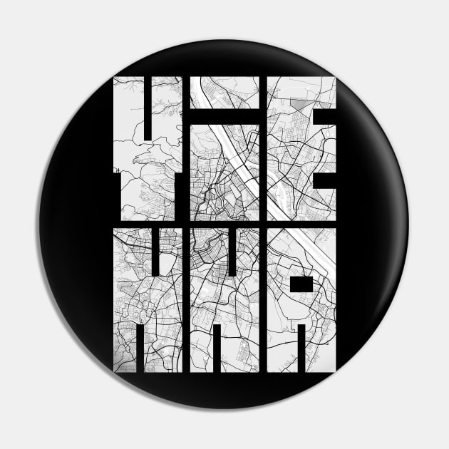 Vienna, Austria City Map Typography - Light Pin by deMAP Studio