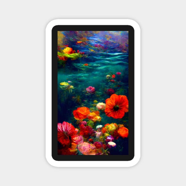 The flowers underwater Magnet by AmazinfArt