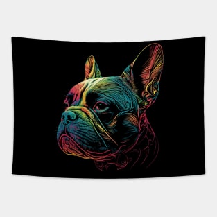 French Bulldog - Frenchie Watercolor Painting Portrait Art Tapestry
