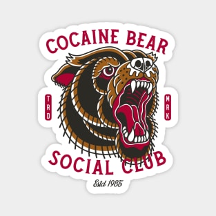 Cocaine Bear Social Club - Vintage Traditional Tattoo Magnet