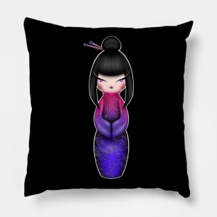 Geisha Doll Art, Cute Geisha doll girl Pillow