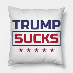 Trump Sucks colored Font Pillow