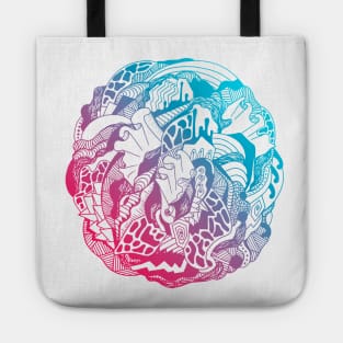 Dual Color Abstract Wave of Thoughts No 1 Tote