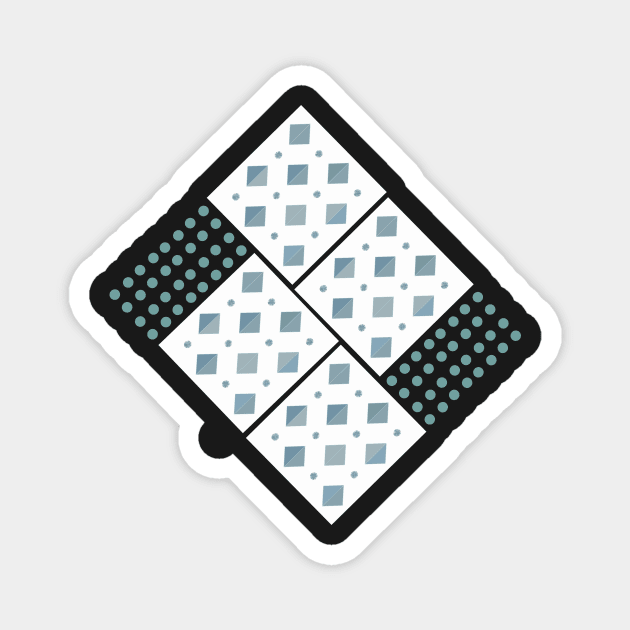Shapes on the grid. A trendy geometric pattern of diamonds and dots in grey, green, black and white. A beautiful contemporary design, perfect for home decor, t-shirts and more. Magnet by innerspectrum