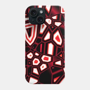 Red Black and White Abstract Phone Case