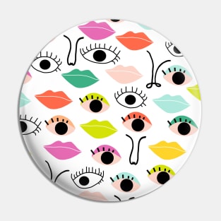 Abstract Face Pattern Pin