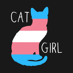 Cat Girl - White Text T-Shirt