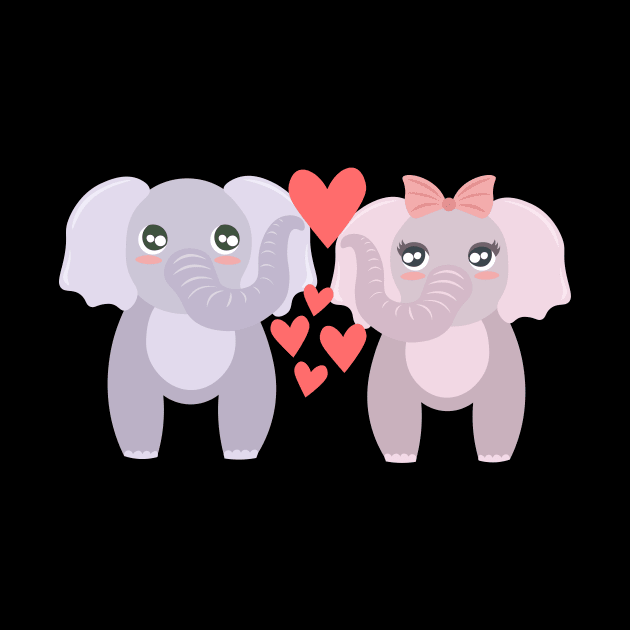 Two Elephants In Love by Machtley Constance