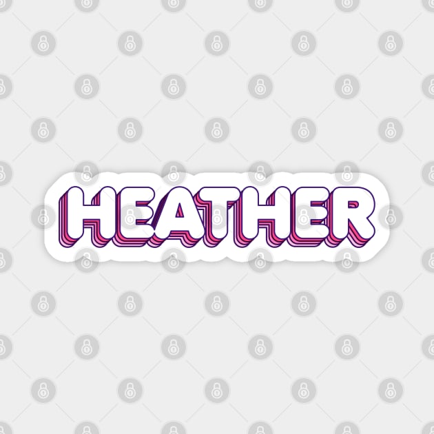 Pink Layers Heather Name Label Magnet by KedaiComel