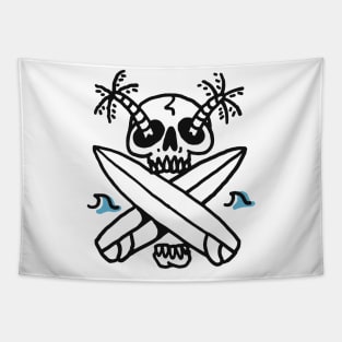 Skull Surf Beach Tapestry