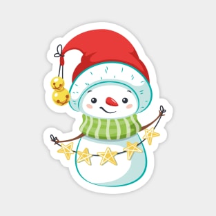 Cute Christmas Snowman Magnet