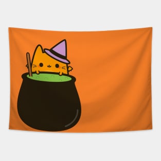 Cat bat with cauldron Tapestry