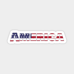 America flag text logo Magnet