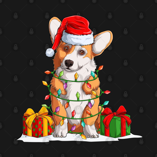 Disover Corgi Santa Christmas Tree Lights Xmas Gifts Boys Kids Men - Corgi Christmas - T-Shirt