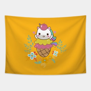 Cute Ice Cream Unicorn Tapestry