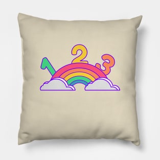 Rainbow brite with number gift for kids Pillow