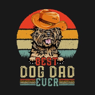 Vintage Best Dog Dad Ever Retro Headband Funny Father's Day T-Shirt