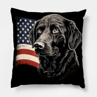 Patriotic Curly-coated Retriever Pillow