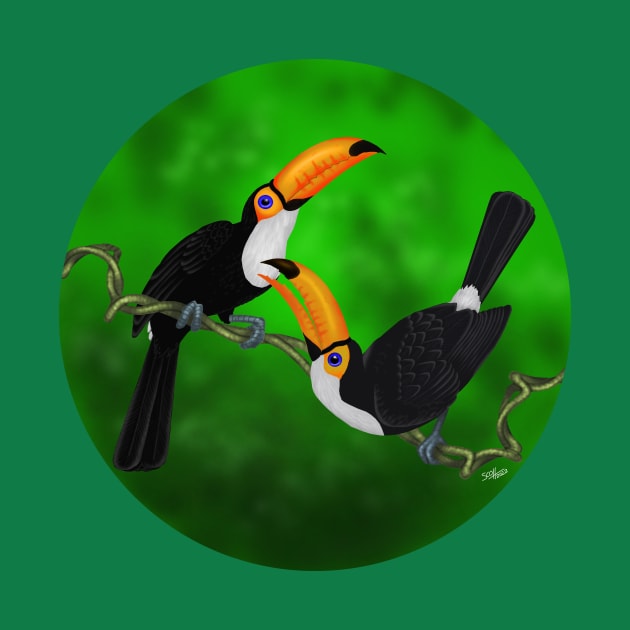 TWO TOUCANS by Cozmic Cat