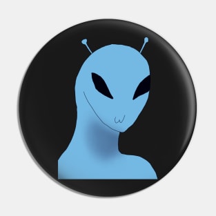 Funny Blue Alien Pin