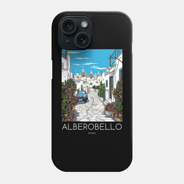A Pop Art Travel Print of Alberobello - Italy Phone Case by Studio Red Koala