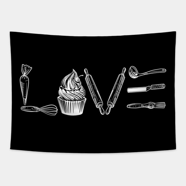 Cupcake Love Baker Tapestry by captainmood