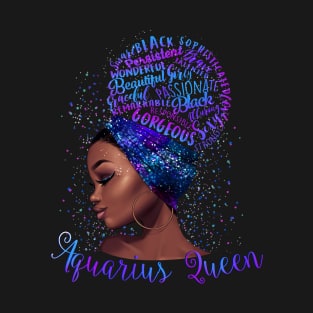 Aquarius Girl Shirt Black Queen Was Born in Aquarius Birthday Gifts T-Shirt