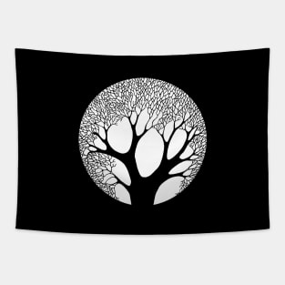 black and white tree design Tapestry