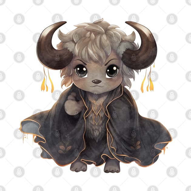 Cartoon African Cape Buffalo in Dracula Costume by Chromatic Fusion Studio