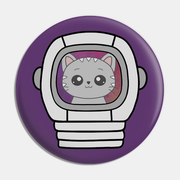 Cute Cat In Space Pin by SartorisArt1