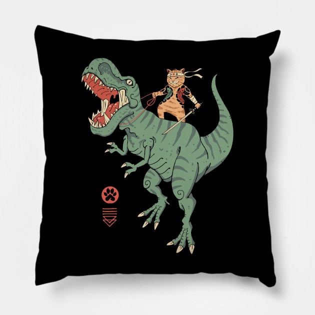 T-Rex Catana Pillow by Vincent Trinidad Art