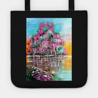 Purple Tree Abstract artwork Tote