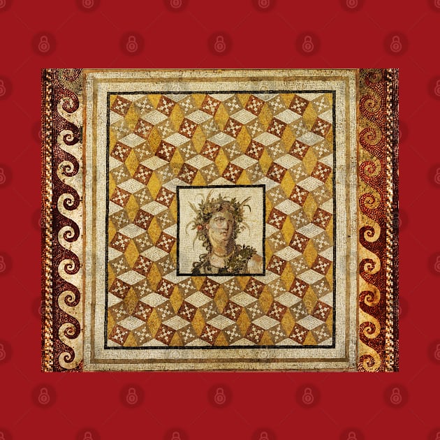 SPRING PORTRAIT WITH FLOWER GARLAND Antique Roman Mosaics of Antioch by BulganLumini