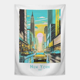 Vintage New York Sunset Tapestry