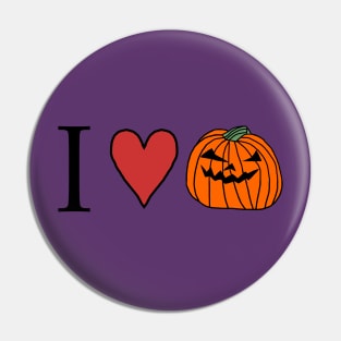 I Love Halloween Horror Pumpkin Face Pin