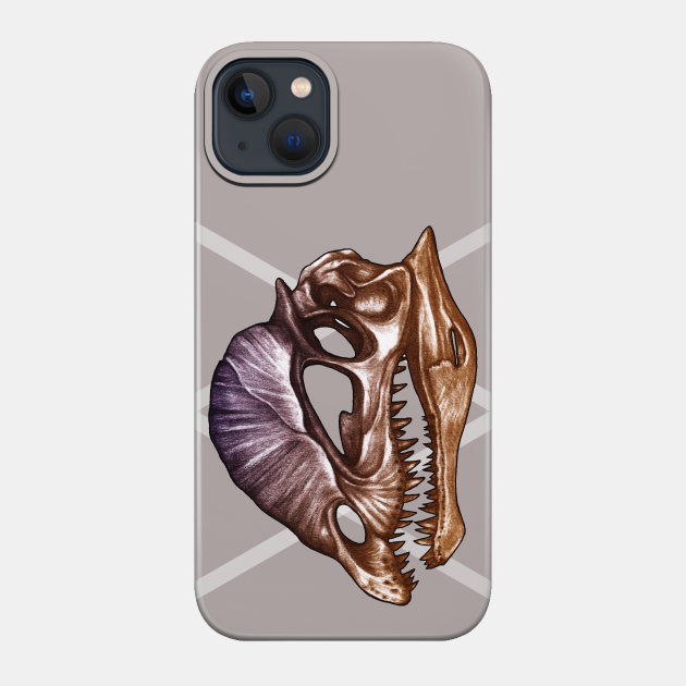 Colored Dilophosaurus Skull - Dilophosaurus - Phone Case