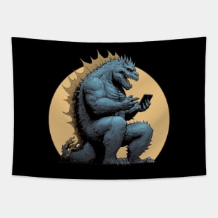 Godzilla Texting Tapestry