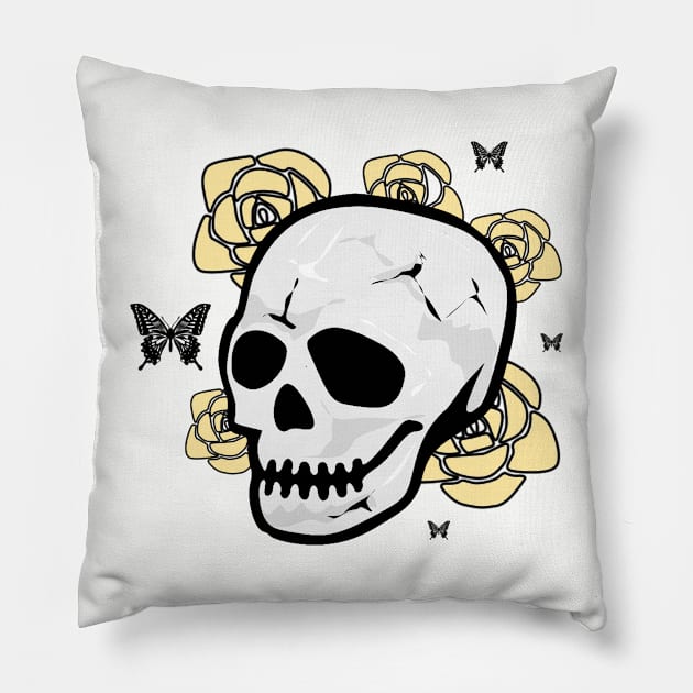 Skull flowers Pillow by Cahya. Id