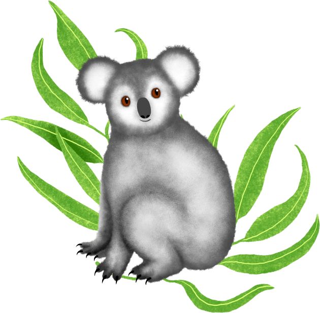 Cute Sitting Koala Kids T-Shirt by illucalliart