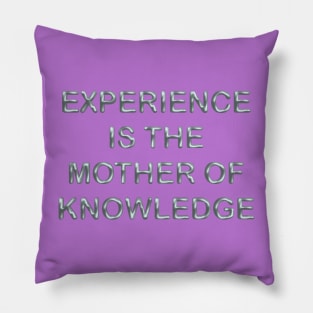 Experience is the mother of knowledge Pillow