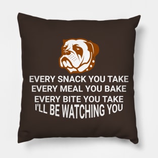 Watching Bulldog Fun Design Pillow