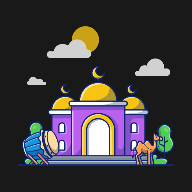 Mosque with bedug drum and camel by Catalyst Labs