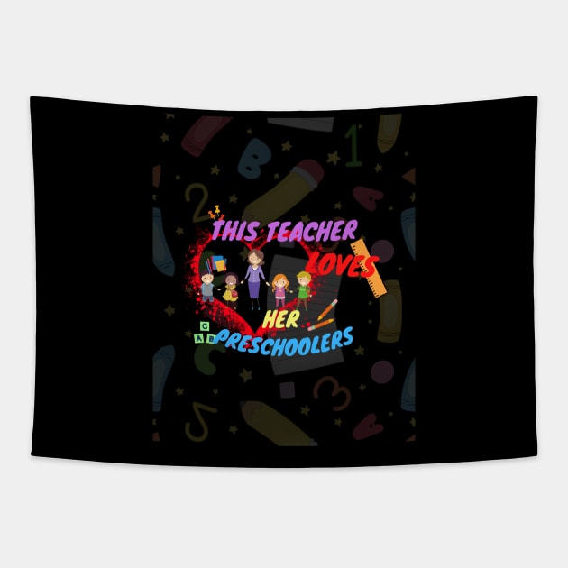 This Teacher Loves Her Preschoolers Tapestry by Mkstre